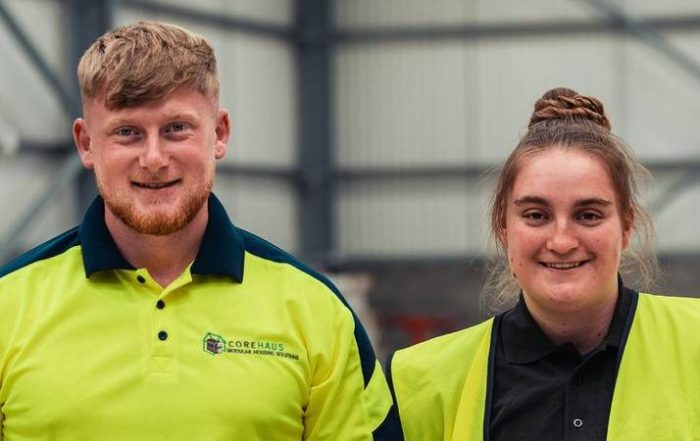 Corehaus apprentices from left Matthew Watson and Amber Raine.